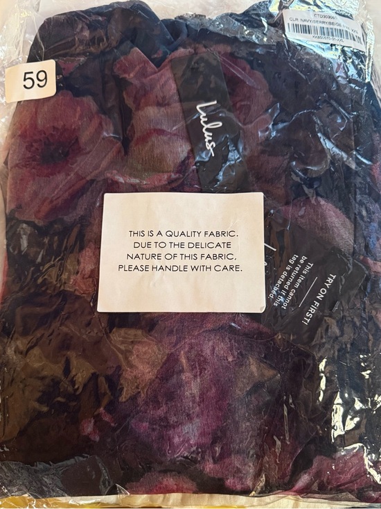 Lulus Oh-So Stunning Navy Blue Floral Organza Tiered Midi Dress NWT - Picture 6 of 7